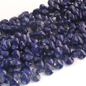 1  Strand Lapis Faceted Briolettes -Pear Shape Briolettes -Gemstone Beads -7mmx9mm- 8mmx13mm- 8.5 Inches BR02874 - Tucson Beads