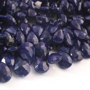 1  Strand Lapis Faceted Briolettes -Pear Shape Briolettes -Gemstone Beads -7mmx9mm- 8mmx13mm- 8.5 Inches BR02874 - Tucson Beads