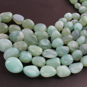 1 Strand  Aqua Chalcedony Smooth Briolettes -Tumbled Shape Briolettes - 18mmx16mm-30mmx25mm- 16 Inches BR01838 - Tucson Beads