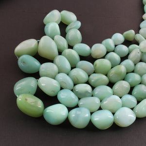 1 Strand  Aqua Chalcedony Smooth Briolettes -Tumbled Shape Briolettes - 14mmx11mm-32mmx24mm- 15 Inches BR01839 - Tucson Beads