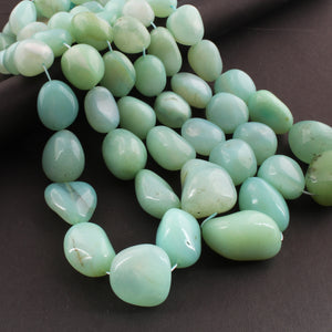 1 Strand  Aqua Chalcedony Smooth Briolettes -Tumbled Shape Briolettes - 14mmx11mm-32mmx24mm- 15 Inches BR01839 - Tucson Beads