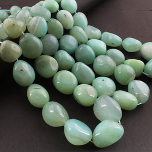 1 Strand  Aqua Chalcedony Smooth Briolettes -Tumbled Shape Briolettes - 16mmx13mm-27mmx22mm- 16 Inches BR01840 - Tucson Beads