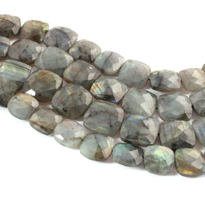 1 Strand Labradorite  Faceted  Briolettes  - Cushion Shape Briolettes  12mm- 10.5 Inches BR02249 - Tucson Beads