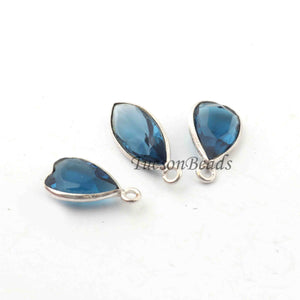 3 Pcs  Blue Hydro 925 Silver Plated Faceted - Assorted Shape Faceted Pendant -13mmx8mm  PC871 - Tucson Beads