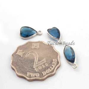 3 Pcs  Blue Hydro 925 Silver Plated Faceted - Assorted Shape Faceted Pendant -13mmx8mm  PC871 - Tucson Beads