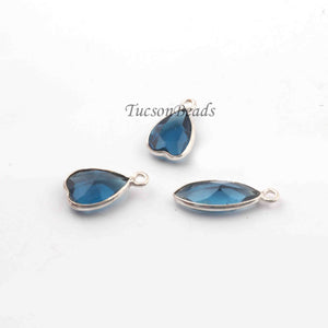 3 Pcs  Blue Hydro 925 Silver Plated Faceted - Assorted Shape Faceted Pendant -13mmx8mm  PC871 - Tucson Beads