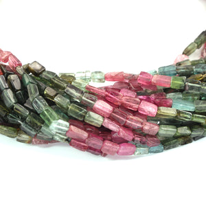 5 Strands Multi Tourmaline Smooth Chicklet Briolettes  -Chicklet Shape Briolettes - 3mm-6mm -13 Inches BR01843 - Tucson Beads