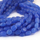 1 Long Strand Blue  Chalcedony  Smooth Briolettes -Oval Shape Briolettes - 7mmx7mm-12mmx8mm - 12 Inches BR0532 - Tucson Beads