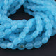 1 Long Strand Blue Aqua  Chalcedony  Smooth Briolettes -Oval Shape Briolettes - 7mmx8mm-12mmx9mm - 13 Inches BR0535 - Tucson Beads