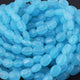 1 Long Strand Blue Aqua  Chalcedony  Smooth Briolettes -Oval Shape Briolettes - 7mmx8mm-12mmx9mm - 13 Inches BR0535 - Tucson Beads