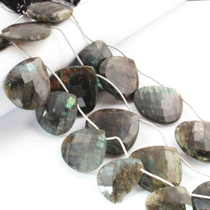 1  Strand Labradorite Faceted Briolettes -Heart Shape  Briolettes  23mmx24mm-29mmx28mm -8.5 Inches BR3045 - Tucson Beads