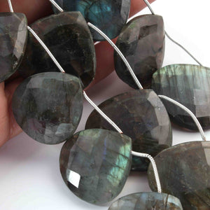 1  Strand Labradorite Faceted Briolettes -Heart Shape  Briolettes  23mmx24mm-29mmx28mm -8.5 Inches BR3045 - Tucson Beads