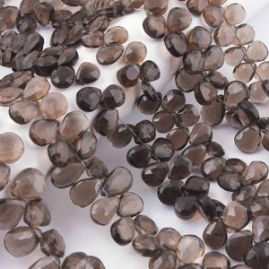 1  Strand Smoky Quartz Faceted Briolettes -Pear Shape Briolettes - 7mmx5mm-14mmx10mm - 9 Inches BR01157 - Tucson Beads