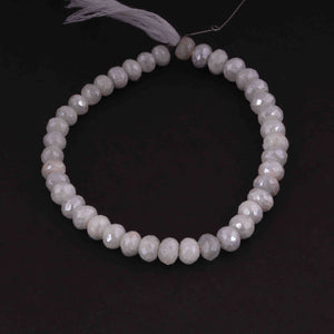 1  Strand White Silverite Faceted Rondelles  - Gemstone Rondelles - 7mm 8 Inches BR1774 - Tucson Beads