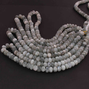 1  Strand Grey Moonstone Smooth Rondelles - Round Shape Rondelles - 7mm-10mm- 17 Inches BR02217 - Tucson Beads