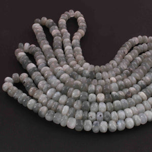 1  Strand Grey Moonstone Smooth Rondelles - Round Shape Rondelles - 7mm-10mm- 17 Inches BR02217 - Tucson Beads