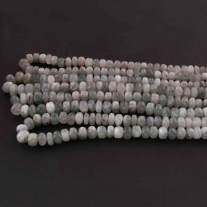 1  Strand Grey Moonstone Smooth Rondelles - Round Shape Rondelles - 7mm-10mm- 17 Inches BR02217 - Tucson Beads