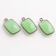 5 Pcs Green Chalcedony Oxidized Sterling Silver Faceted Rectangle Single Bail Pendant-18mmx11mm SS075 - Tucson Beads