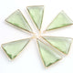 6 Pcs Green Amethyst Faceted 925 Sterling Vermeil Triangle Pendant 38mmx22mm SS087 - Tucson Beads