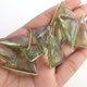 6 Pcs Green Amethyst Faceted 925 Sterling Vermeil Triangle Pendant 38mmx22mm SS087 - Tucson Beads