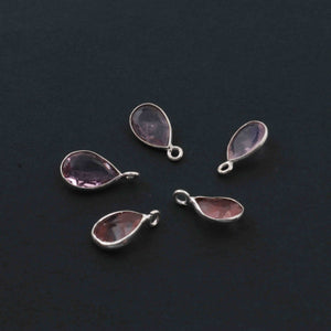 5 Pcs Mix Stone 925 Silver Plated Faceted - Pear Shape Faceted Pendant -13mmx7mm  PC908 - Tucson Beads