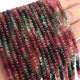 1 Long Strand Multi Tourmaline  Smooth Roundelles -Tourmaline Roundel Beads - Gemstone Rondelles 4mm-5mm-15 Inches BR02514 - Tucson Beads