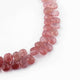 1 Strand Strawberry Quartz  Faceted Briolettes -Pear Shape Briolettes - 9mmx6mm-10mmx7mm - 8 inch BR01200 - Tucson Beads