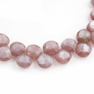 1 Strand Chocolate Moonstone Faceted Heart Shape Briolettes - 10mm 8 Inch BR4053 - Tucson Beads