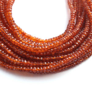 1 Strand Fanta Garnet Faceted Rondelles-Gemstone Beads 3mm-5mm 16 Inch BR02527 - Tucson Beads