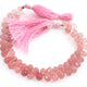 1 Strand Strawberry Quartz Faceted Briolettes - Pink Rutile Tear Drop Shape Briolettes - 7mmx9mm 8 inch BR0603 - Tucson Beads