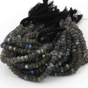 1 Strand Labradorite Smooth Rondelles- Rondelles Beads -5mm-7mm - 8 Inches BR0495 - Tucson Beads