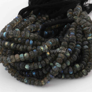 1 Strand Labradorite Smooth Rondelles- Rondelles Beads -5mm-7mm - 8 Inches BR0495 - Tucson Beads