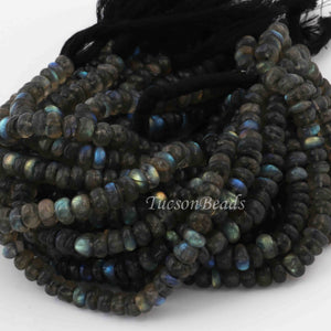 1 Strand Labradorite Smooth Rondelles- Rondelles Beads -5mm-7mm - 8 Inches BR0495 - Tucson Beads