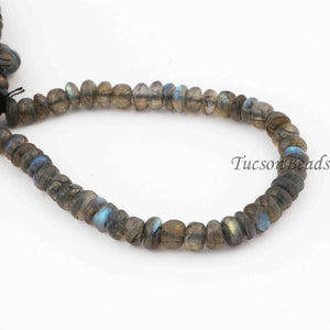 1 Strand Labradorite Smooth Rondelles- Rondelles Beads -5mm-7mm - 8 Inches BR0495 - Tucson Beads