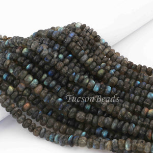 1 Strand Labradorite Smooth Rondelles- Rondelles Beads -5mm-7mm - 8 Inches BR0495 - Tucson Beads