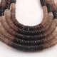 1  Strand  Natural Shaded Smoky Quartz Faceted Heishi Tyre Shape Gemstone Beads,  Shaded Smoky Quartz  Tyre Wheel Rondelles Beads, 7mm 8 Inches BR02891 - Tucson Beads
