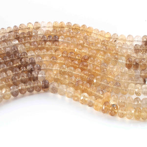 1  Long Strand Bio Lemon Quartz Faceted Rondells -Round  Shape  Rondells  7mm-8mm-8 Inches BR02231 - Tucson Beads