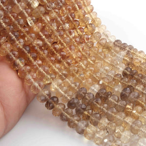 1  Long Strand Bio Lemon Quartz Faceted Rondells -Round  Shape  Rondells  7mm-8mm-8 Inches BR02231 - Tucson Beads