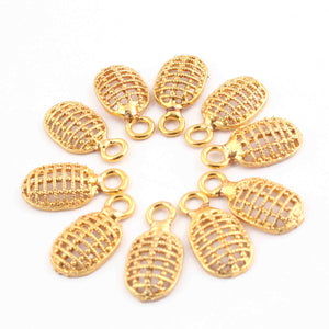 10 PCS Oval Charms 24k Gold Plated Copper  Charm - Copper Pendant 17mmx19mm GPC845 - Tucson Beads