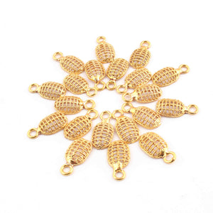 10 PCS Oval Charms 24k Gold Plated Copper  Charm - Copper Pendant 17mmx19mm GPC845 - Tucson Beads