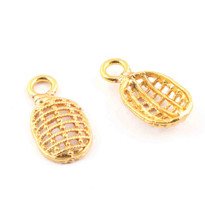 10 PCS Oval Charms 24k Gold Plated Copper  Charm - Copper Pendant 17mmx19mm GPC845 - Tucson Beads