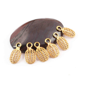 10 PCS Oval Charms 24k Gold Plated Copper  Charm - Copper Pendant 17mmx19mm GPC845 - Tucson Beads