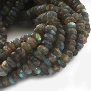 1  Strand Labradorite Faceted Rondelles  - Gemstone Rondelles - 7mmx8mm 11 Inches BR0683 - Tucson Beads