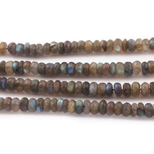 1  Strand Labradorite Faceted Rondelles  - Gemstone Rondelles - 7mmx8mm 11 Inches BR0683 - Tucson Beads