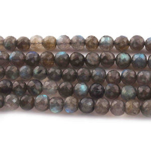 1  Strand Labradorite Faceted Round Ball - Gemstone Rondelles Ball -8mm-7mm 15 Inches BR0694 - Tucson Beads