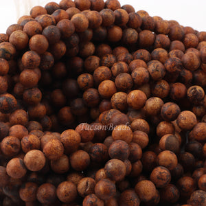 1 Strand Wooden Beads, Best Quality Faceted Round Balls - Smooth Balls Beads - 6mm 15 Inches BR0098 - Tucson Beads