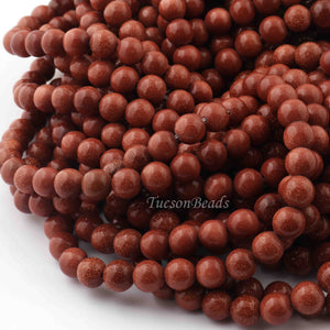 1 Strand  Sunstone Best Quality Smooth Round Balls - Smooth Balls Beads - 8mm 13.5 Inches BR0086 - Tucson Beads