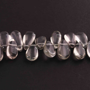 1  Strand Green Amethyst Smooth Briolettes -Pear Shape Briolettes 8mmx7mm-25mmx13mm -9 Inches BR02286 - Tucson Beads