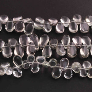 1  Strand Green Amethyst Smooth Briolettes -Pear Shape Briolettes 8mmx7mm-25mmx13mm -9 Inches BR02286 - Tucson Beads