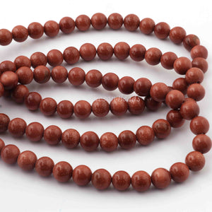 1 Strand  Sunstone Best Quality Smooth Round Balls - Smooth Balls Beads - 8mm 13.5 Inches BR0086 - Tucson Beads